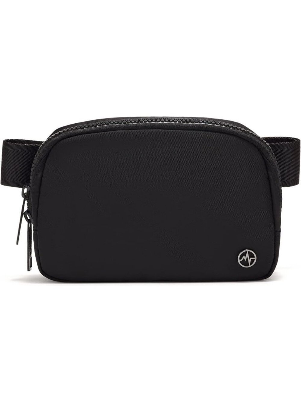 Women's Black Nylon Fanny Pack Double Zipper Waist Pack With Adjustable Strap